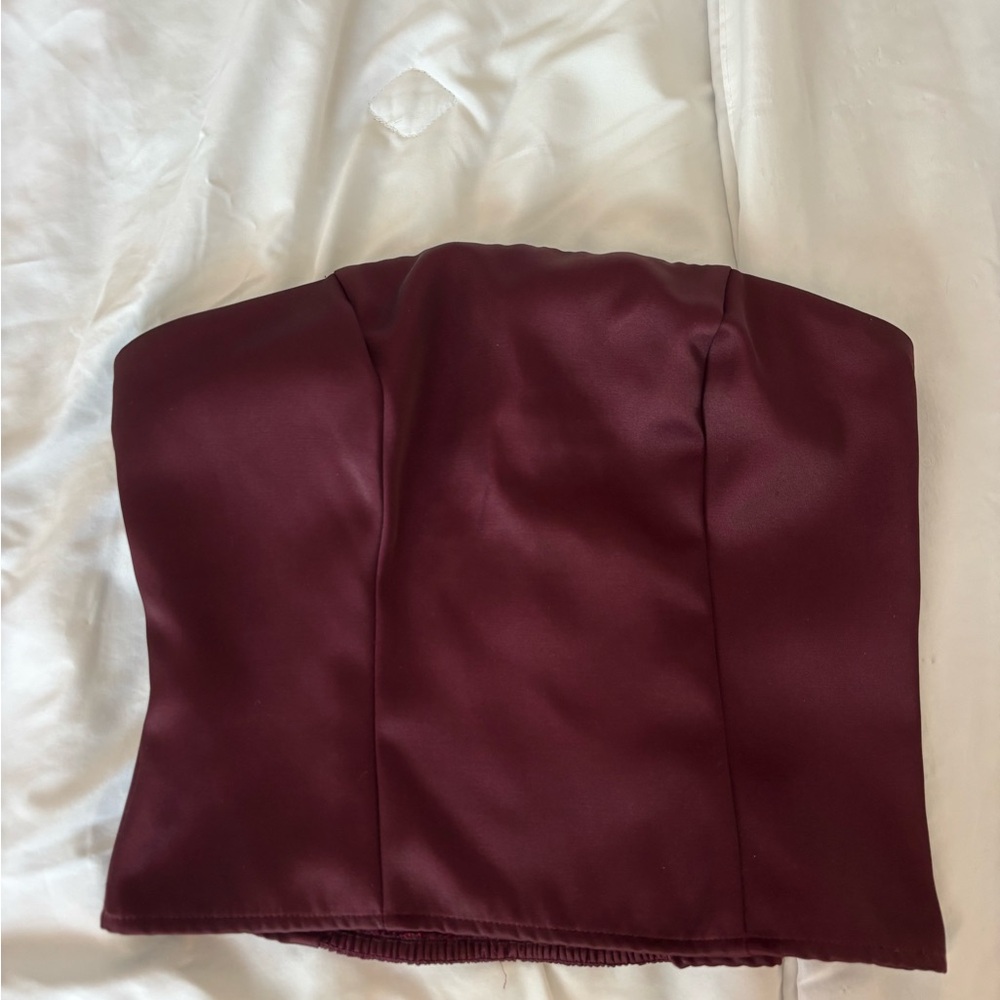 A New Day Burgundy Strapless Top